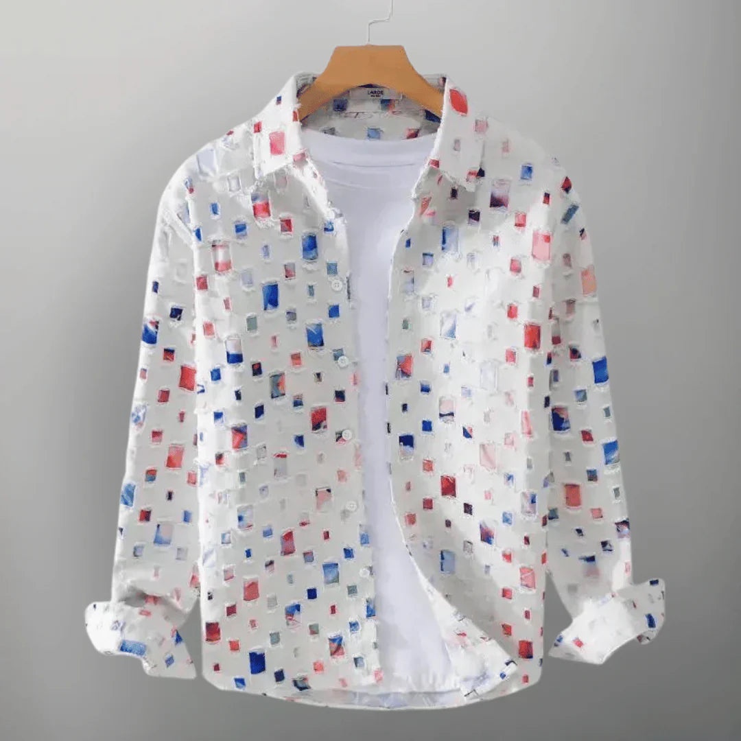 Tomáš – Mosaicová Košile s Límcem pro Muže