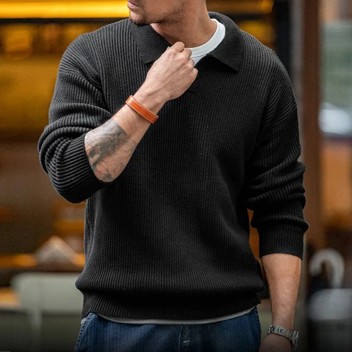 Tomáš – Pletený Polopulovr pro Muže