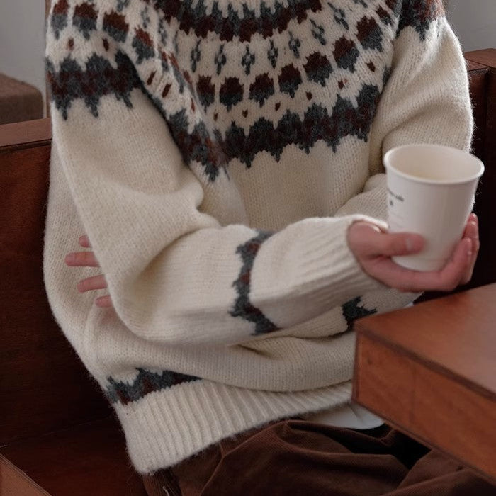 Tomáš – Vintage Kulatý Svetr pro Muže