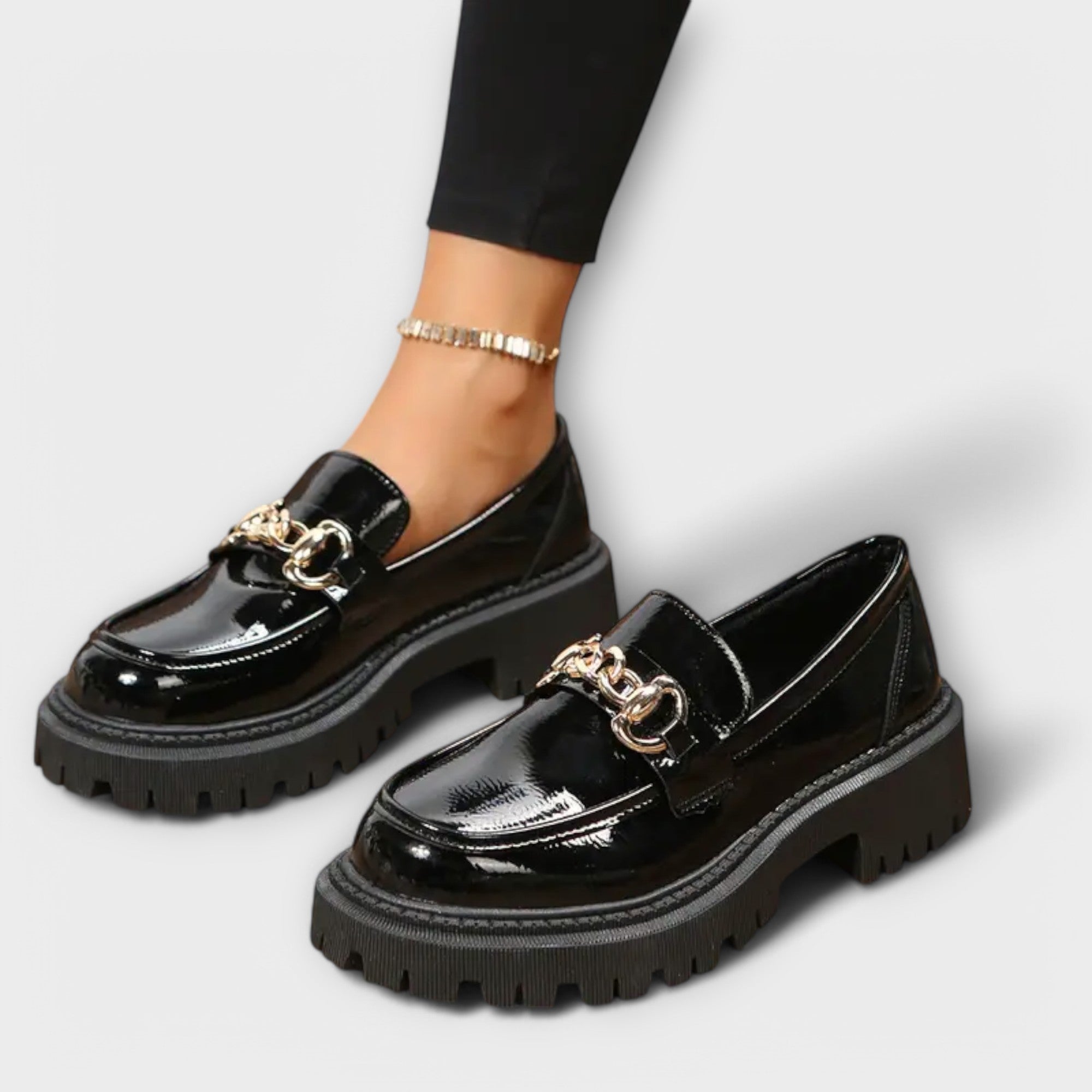 Trendy dámské platformové loafers s přezkou
