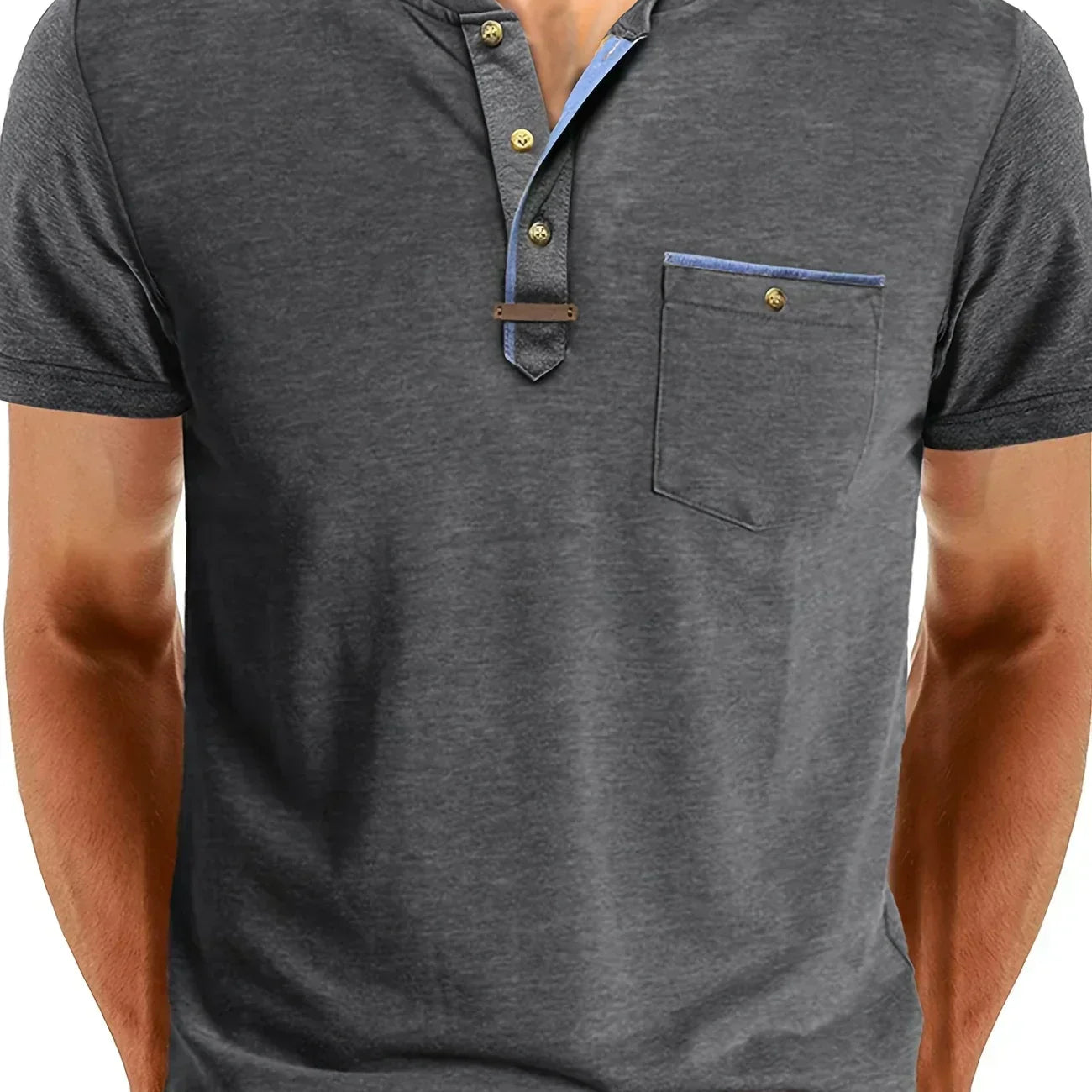 Tomáš – Měkké Základní Tričko s Kapsou na Prsou pro Muže